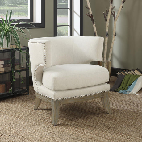 Coaster Jordan Upholstered Barrel Back Accent Chair White