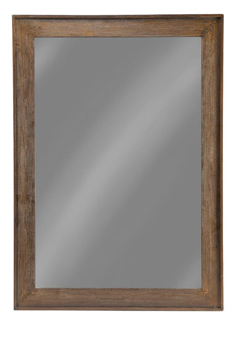 Coaster Odafin 59 x 83 Inch Wood Frame Floor Mirror Distressed Brown