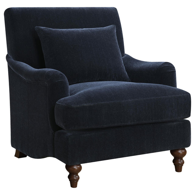Coaster Frodo Upholstered English Arm Accent Chair Midnight Blue