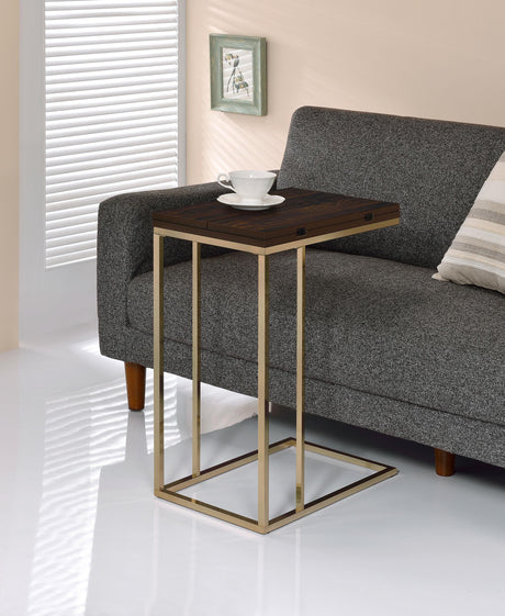 Coaster Pedro Expandable C-Shaped Sofa Side Table Chestnut