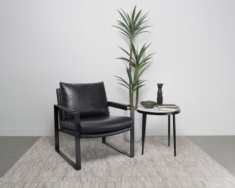 Coaster Rosalind Upholstered Track Arm Accent Chair Black