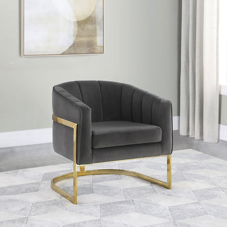Coaster Alamor Upholstered Barrel Back Accent Chair Dark Grey