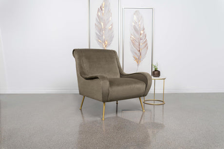 Coaster Ricci Upholstered Saddle Arm Accent Chair Truffle