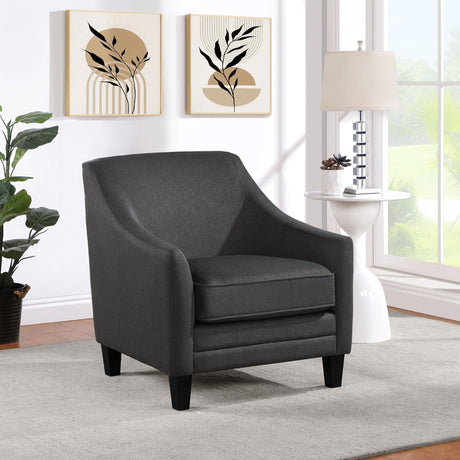 Coaster Liam Upholstered Sloped Arm Accent Club Chair Barely Black