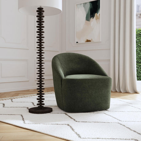 Coaster Leon Upholstered Barrel Accent Swivel Chair Hunter Green
