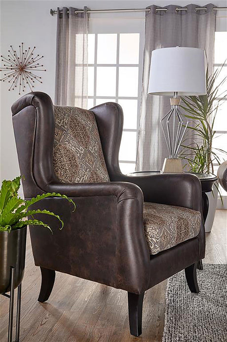 Coaster Elmbrook Upholstered Wingback Accent Club Chair Brown