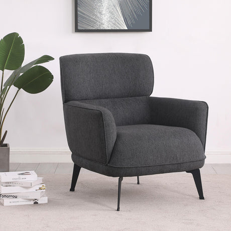Coaster Andrea Upholstered Crecent Arm Accent Chair Grey