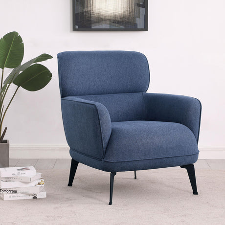 Coaster Andrea Upholstered Crecent Arm Accent Chair Blue