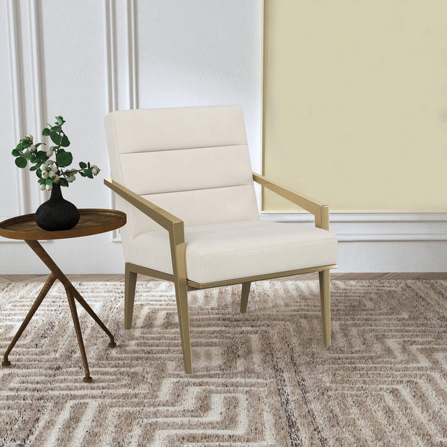 Coaster Kirra Upholstered Metal Arm Accent Chair Cream
