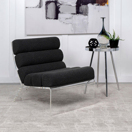 Coaster Serreta Boucle Upholstered Armless Acrylic Chair Black