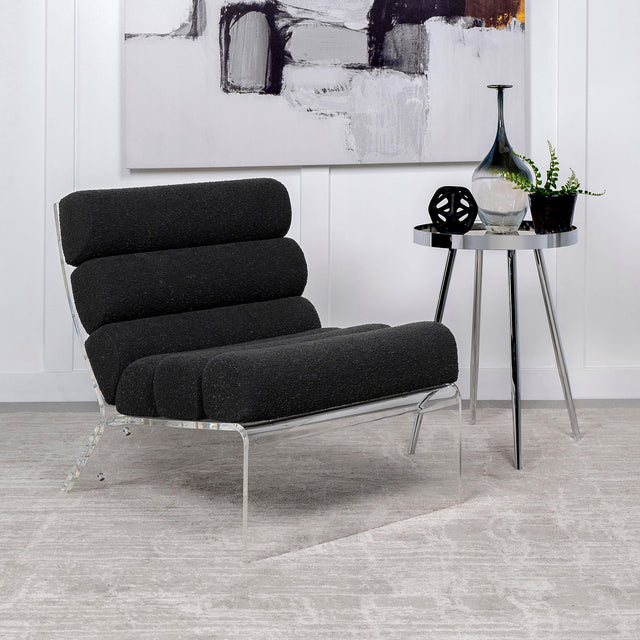 Coaster Serreta Boucle Upholstered Armless Acrylic Chair Black