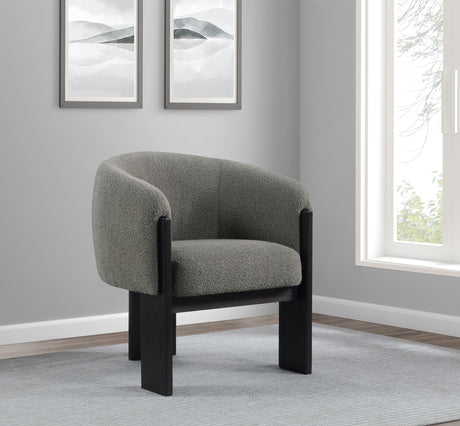 Coaster Valdez Boucle Upholstered Barrel Back Accent Chair Brown
