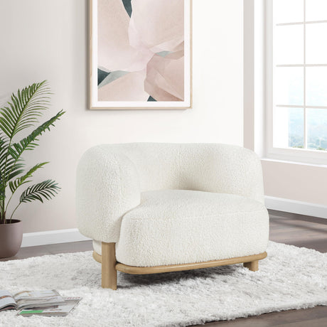 Coaster Lawler Upholstered Barrel Back Accent Chair Ivory