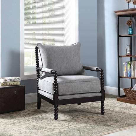 Coaster Blanchett Upholstered Bobbin Accent Chair Grey and Black