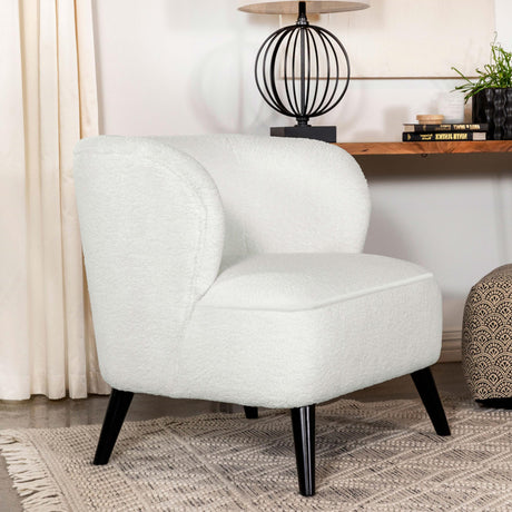 Coaster Alonzo Faux Sheepskin Upholstered Accent Chair Natural