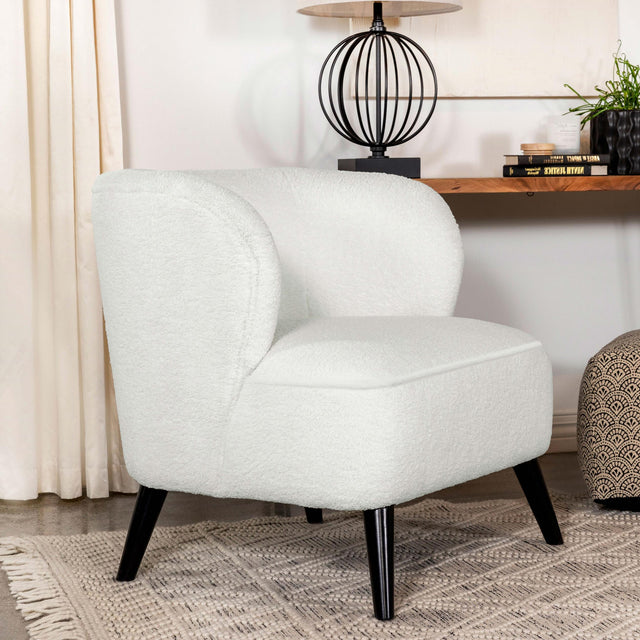 Coaster Alonzo Faux Sheepskin Upholstered Accent Chair Natural