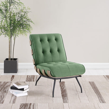 Coaster Aloma Upholstered Tufted Armless Accent Chair Green