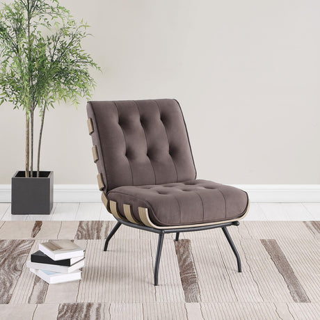 Coaster Aloma Upholstered Tufted Armless Accent Chair Brown