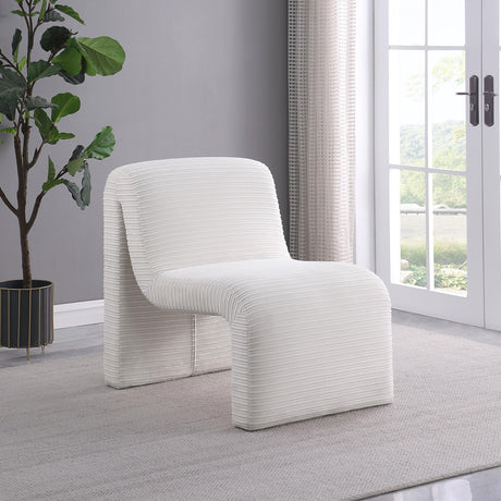 Coaster Drayton Upholstered Curved Armless Accent Chair Ivory