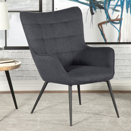 Coaster Isla Upholstered Flared Arm Tufted Accent Chair Grey