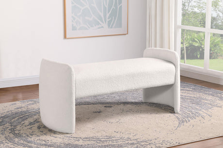 Coaster Peoria Velvet Upholstered Accent Bench Ivory