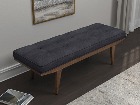 Coaster Wilson Fabric Upholstered Tufted Accent Bench Grey