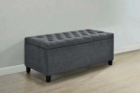 Coaster Samir Fabric Upholstered Tufted Storage Bench Charcoal