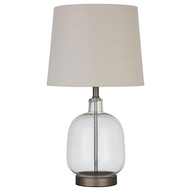 Coaster Costner 22-inch Empire Shade Clear Glass Table Lamp Nickel