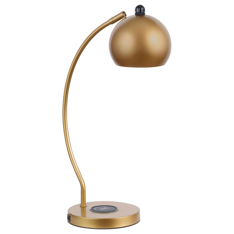 Coaster Andreas 22-inch Study Table with Wireless Charger Lamp Gold