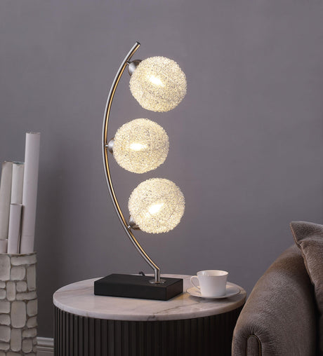 Coaster Claudia 30-inch Woven Spherical Metal Table Lamp Black