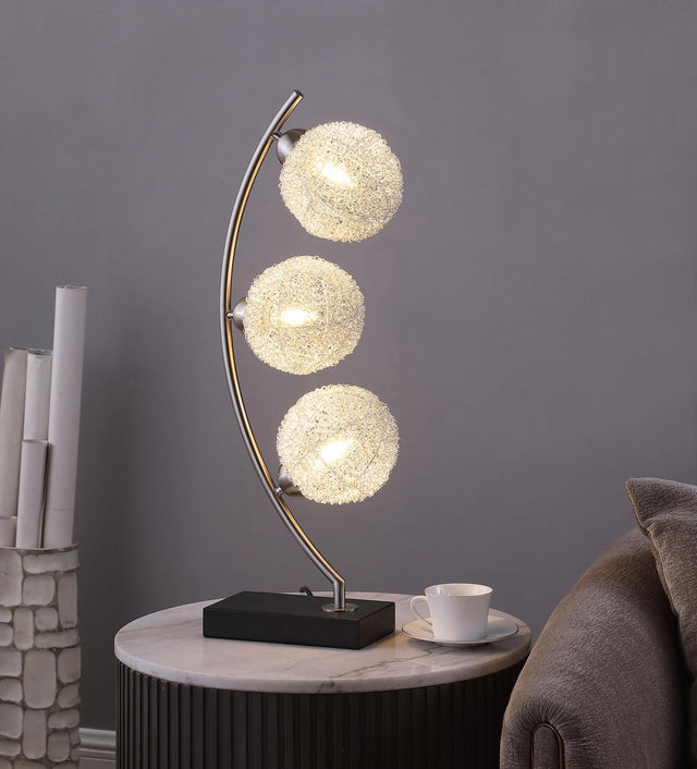 Coaster Claudia 30-inch Woven Spherical Metal Table Lamp Black