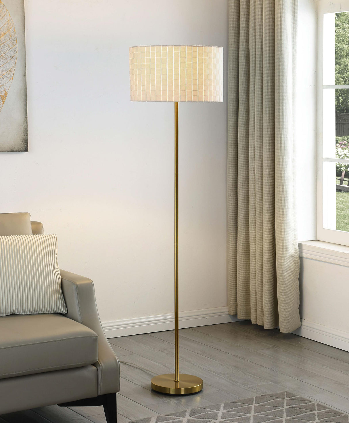 Coaster Ramiro 66-inch Drum Shade Metal Floor Lamp Gold