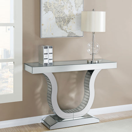 Coaster Saanvi U-shaped Mirrored Entryway Console Table Silver