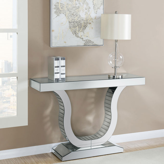 Coaster Saanvi U-shaped Mirrored Entryway Console Table Silver