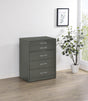 Coaster Danbury 3-drawer Makeup Vanity & Stool Set Grey High Gloss