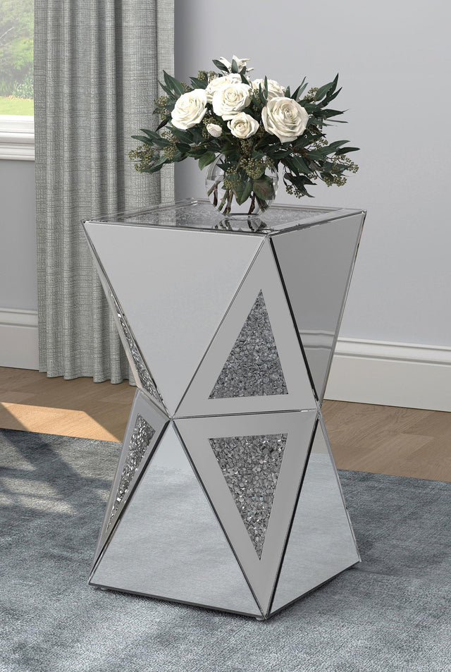 Coaster Matheo Square Geometric Mirrored Acrylic Side Table Silver