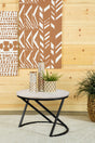 Coaster Miguel Round Marble Top Coffee Table White and Black