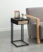 Coaster Amherst 1-drawer Radio Weave Cane Metal Side Table Black