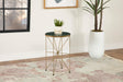 Coaster Eliska Round Green Marble Top Accent Side Table Antique Gold