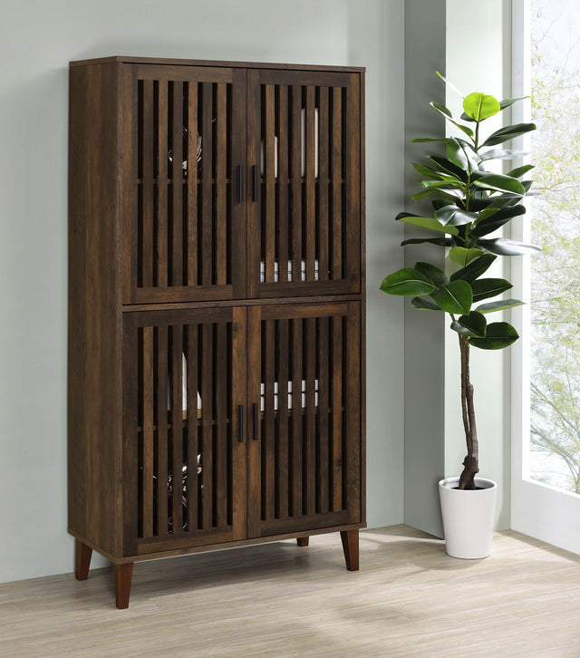 Coaster Elouise 4-door Engineered Wood Tall Accent Cabinet Dark Pine
