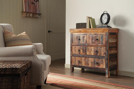 Coaster Harper 4-drawer Solid Reclaimed Wood Accent Cabinet Brown