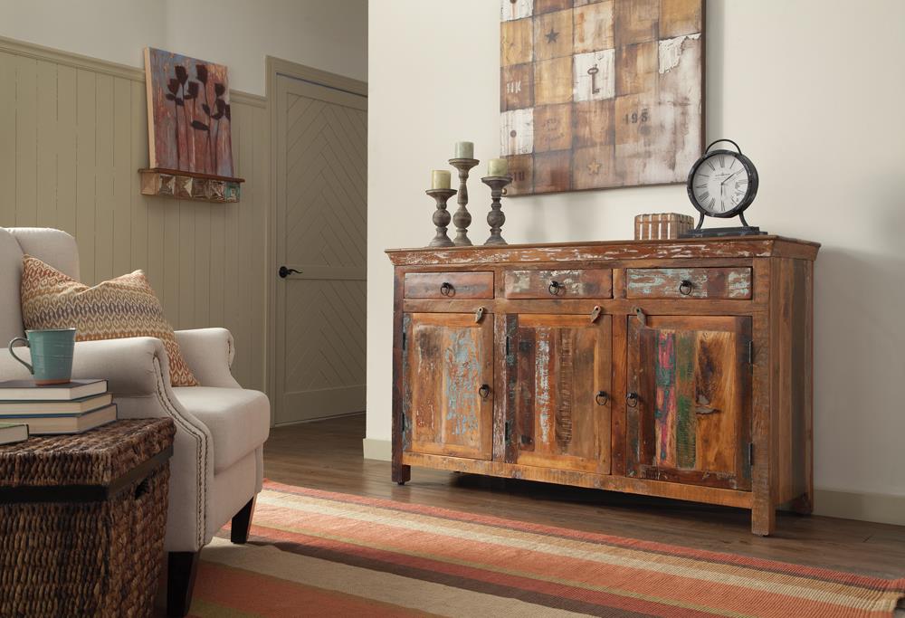 Coaster Harper 3-door Solid Reclaimed Wood Accent Cabinet Brown