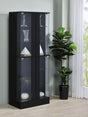 Coaster Cabra 4-door LED Curio Display Cabinet Black High Gloss