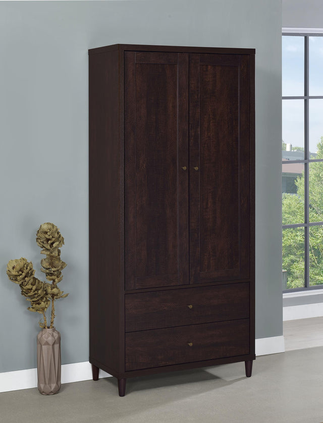 Coaster Wadeline 2-door Tall Accent Storage Cabinet Rustic Tobacco