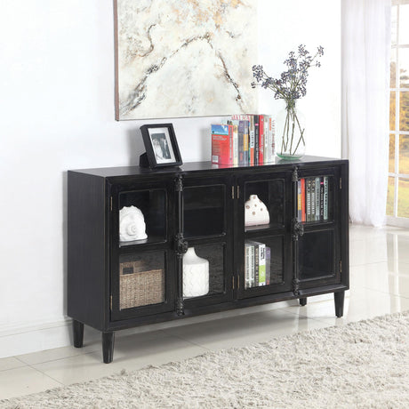 Coaster Sylvia 4-door Accent Cabinet Black
