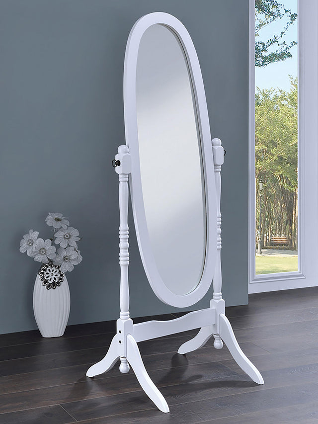 Coaster Foyet Wood Adjustable Full Length Cheval Mirror White