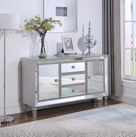 Coaster Leticia 3-drawer Mirrored Storage Accent Cabinet Silver