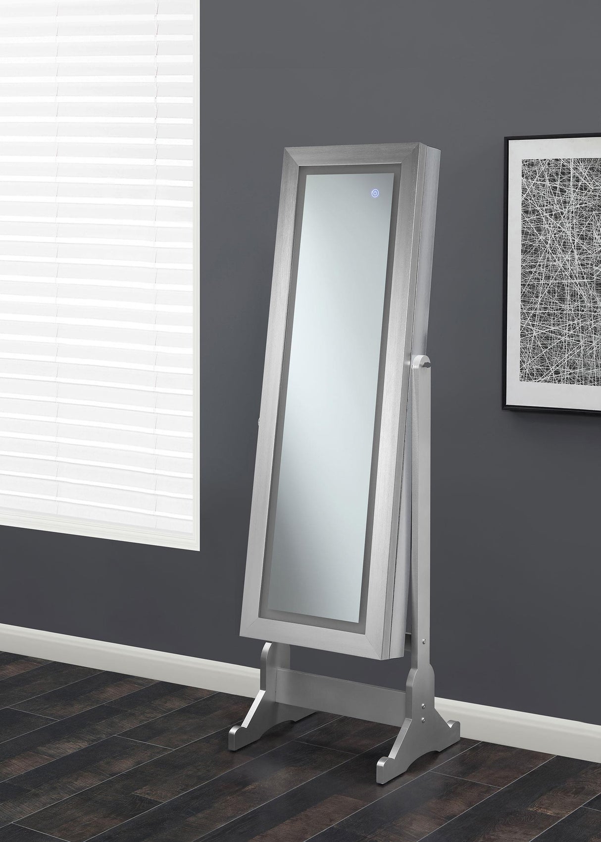 Coaster Moore Cheval Mirror with Jewelry Storage Silver