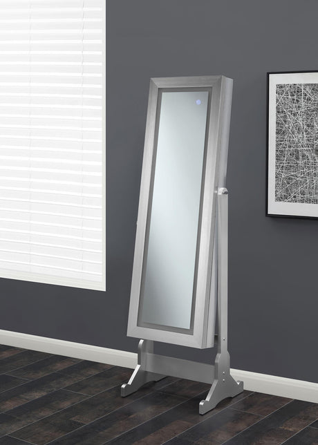 Coaster Moore Cheval Mirror with Jewelry Storage Silver