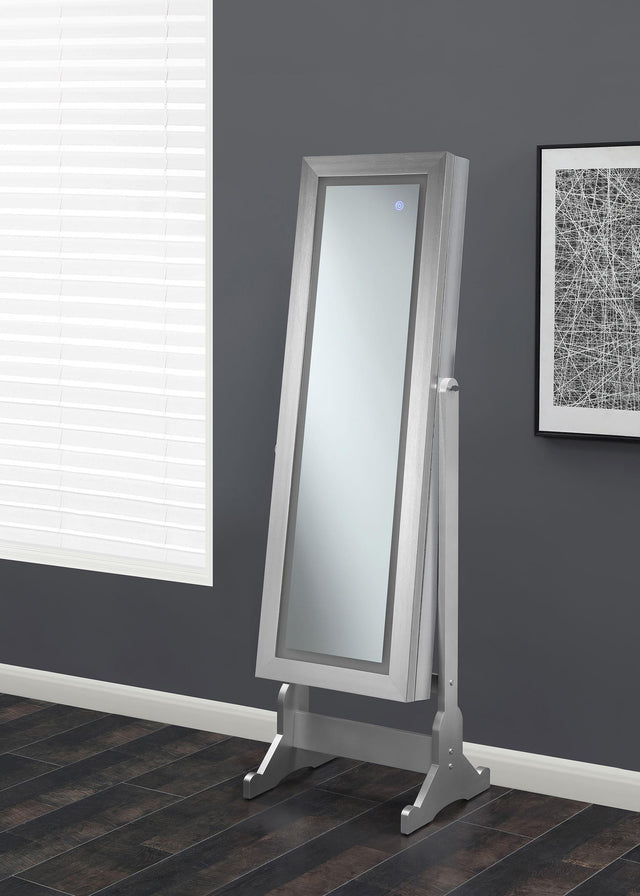 Coaster Moore Cheval Mirror with Jewelry Storage Silver